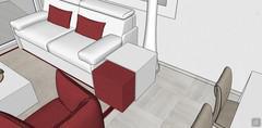  3D Living room/living room design - view of pull-out ottoman